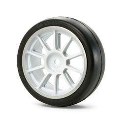 【クリックで詳細表示】ラジコンパーツ ミディアムナロー10本スポークホイール ホワイト/クロームリム(±0)[タミヤ]《発売済・取り寄せ※暫定》