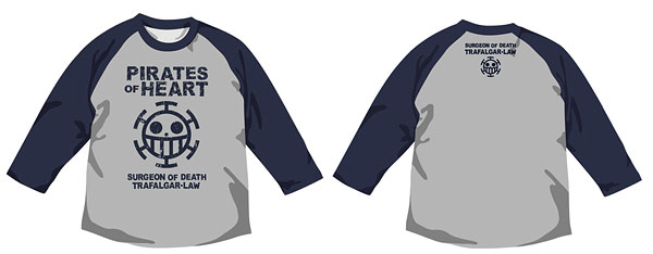 【クリックで詳細表示】From TV animation ワンピース ハートの海賊団 ラグランTシャツ/ヘザーグレイ×ネイビー-L[コスパ]《在庫切れ》
