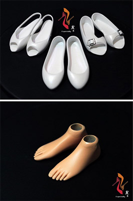 【クリックで詳細表示】1/6 カジュアルシューズセット ホワイト(ドール用小物)[Especially]《在庫切れ》