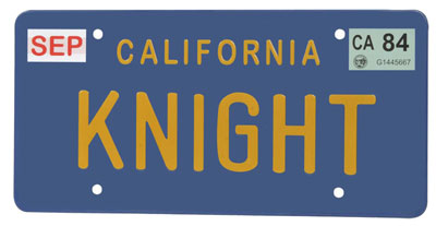 【クリックで詳細表示】ナイトライダー プロップレプリカ KNIGHTナンバープレート 単品[ダイアモンドセレクト]《在庫切れ》Knight Rider - Prop Replica： KNIGHT License Plate