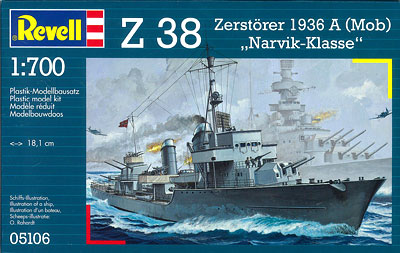 【クリックで詳細表示】ドイツ・レベル プラモデル 1/700 ドイツZ級駆逐艦 Z-38(旧・マッチボックス社製)[ハセガワ]《発売済・取り寄せ※暫定》