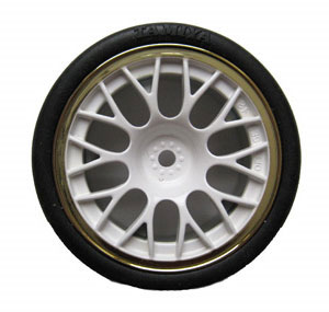 【クリックで詳細表示】ラジコンパーツ ミディアムナローメッシュホイール・ホワイト/ゴールドリム(＋2)[タミヤ]《発売済・取り寄せ※暫定》