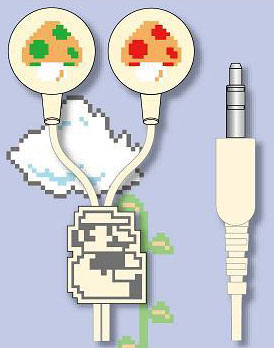 【クリックで詳細表示】スーパーマリオブラザーズ キャラクターイヤホン キノコ(YU-516085)[グルマンディーズ]《取り寄せ※暫定》
