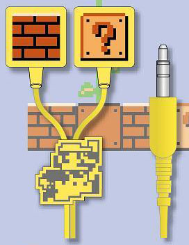 【クリックで詳細表示】スーパーマリオブラザーズ キャラクターイヤホン ブロック(YU-516092)[グルマンディーズ]《取り寄せ※暫定》
