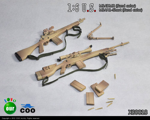 【クリックでお店のこの商品のページへ】X80018 1/6 U.S.ミリタリー M14DMR(サンドカラー)/M14A1ショート(サンドカラー) 2種セット[クーモデル]《取り寄せ※暫定》X80018 1：6 U.S. military M14 sniper rifle series u.s.m14dmr(sand color)/u.s.m14a1-short(sand color)