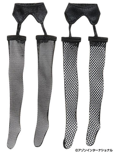 【クリックで詳細表示】ピコニーモ用ウェア 1/12 ガーターベルトストッキング2種セット ブラック(ドール用衣装)[アゾン]《取り寄せ※暫定》