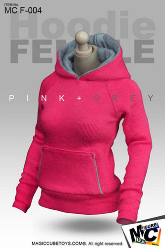 【クリックで詳細表示】MC Toys 1/6 女性用パーカー (ピンク x グレイ) F-004 単品(ドール用衣装)[MC Toys]《在庫切れ》