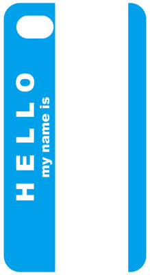 【クリックで詳細表示】iOuter for iPhone 4S/4 HELLO MY NAME IS ラベル(青)[ブリスターダイレクト]《取り寄せ※暫定》