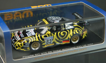 【クリックで詳細表示】スパークBAM002 1/43 ポルシェ 911 GT3 RS LM2004 ＃83[国際貿易]《在庫切れ》