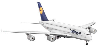 【クリックで詳細表示】ドイツ・レベル プラモデル 1/144 A380-800 ルフトハンザ[ハセガワ]《在庫切れ》
