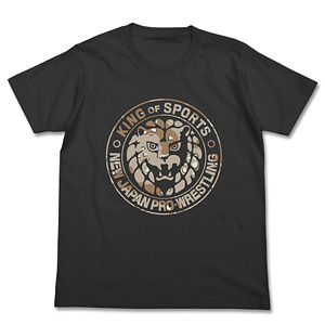 新日本プロレスリング ライオンマーク砂漠迷彩Tシャツ/スミ-L
