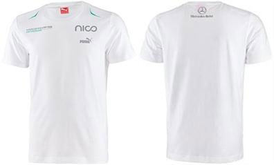 【クリックで詳細表示】メルセデスAMGペトロナス 2013年モデル ロズベルグ Tシャツ (メンズ) ホワイト Sサイズ[BRANDON]《在庫切れ》