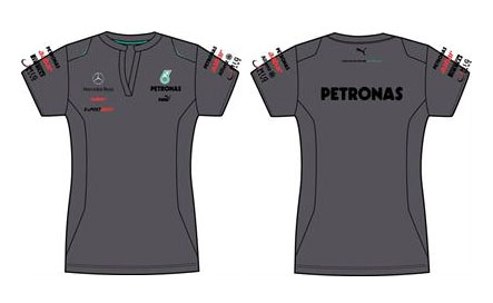 【クリックで詳細表示】メルセデスAMGペトロナス チーム 2013年モデル Tシャツ (レディース) グレー XSサイズ[BRANDON]《在庫切れ》
