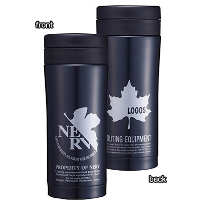 【クリックで詳細表示】EVA＆LOGOS 2重構造ステンレスエコマイボトル(350ml) ブラックメタリック TYPE：SILVER(新世紀エヴァンゲリオン)[永知]《在庫切れ》