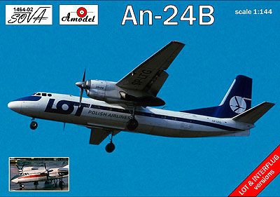 【クリックでお店のこの商品のページへ】1/144 アントノフAn-24B双発旅客機ポーランド/東ドイツ航空 プラモデル[Aモデル]《取り寄せ※暫定》