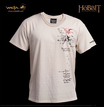 【クリックで詳細表示】ホビット 思いがけない冒険/ トーリンの地図Tシャツ-クリーム Sサイズ[ウェタ]《取り寄せ※暫定》