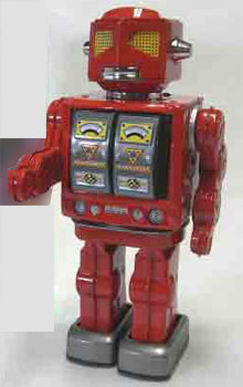 Tin robot made by meteor Genie red [tin shop] 