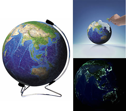 【クリックで詳細表示】ジグソーパズル 3D球体パズル ブルーアース -地球儀- 〈通常版〉 540ピース(2054-105)[やのまん]《在庫切れ》