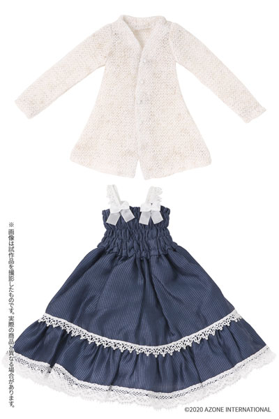 1/6スケール用 PNM 木陰でひと休みワンピースset ホワイト×ネイビー (ドール用)