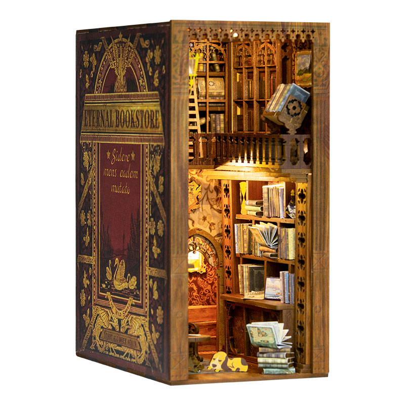 Miniature Doll House Eternal Bookstore Wooden Handmade Kit(Provisional Pre-order)Scale Figure
