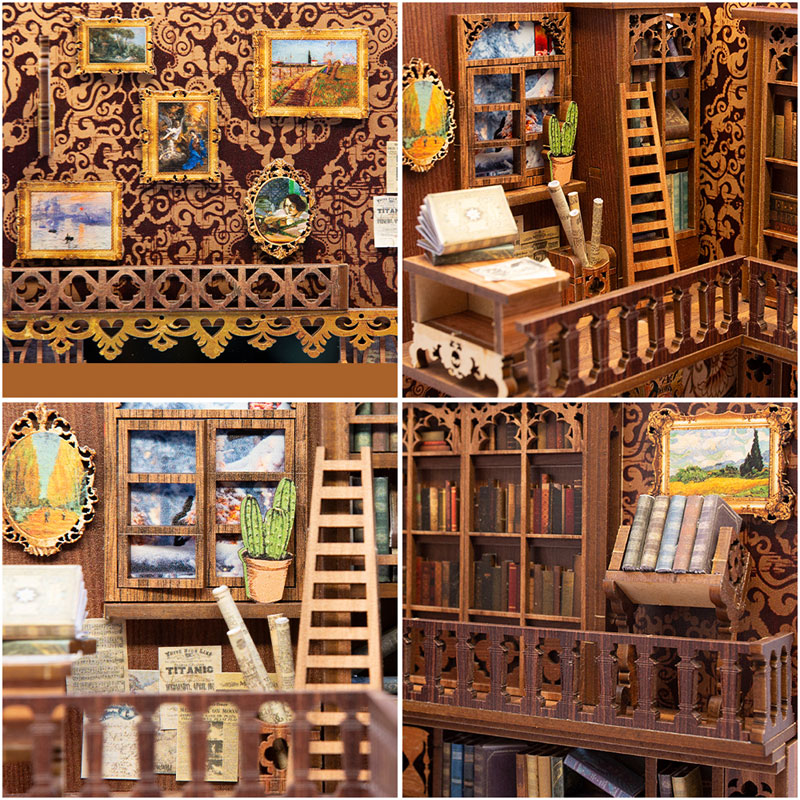 Miniature Doll House Eternal Bookstore Wooden Handmade Kit(Provisional Pre-order)Scale Figure