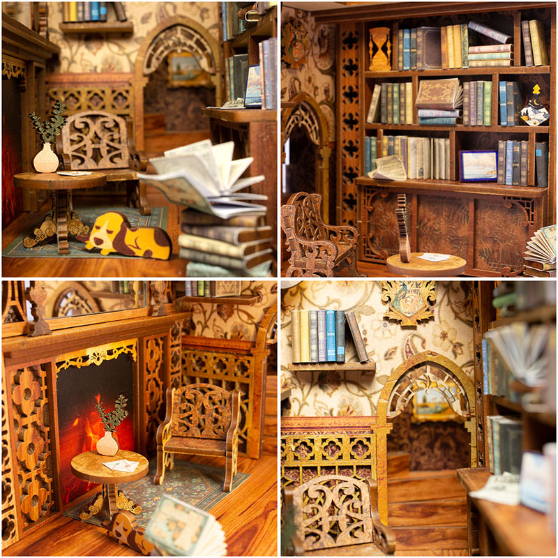 Miniature Doll House Eternal Bookstore Wooden Handmade Kit(Provisional Pre-order)Scale Figure