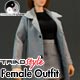 Triad Style - Female Outfit: Agent 2.0 (Light Gray Ver.) TSF-010 (Doll Clothing)