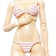 1/4 Swimsuit - Striped Bikini (Pink)(Doll Clothing)