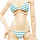 1/4 Swimsuit - Striped Bikini (Mint Green)(Doll Clothing)