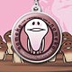 Touch Detective Mushroom Garden Mascot Charm Collection D: White Funghi