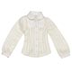 Pureneemo S Size Blue Bird's Song - Cleric Round Collar Blouse: White Stripe (Doll Clothing)