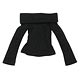 Pureneemo M Size PNM - Loose Collar Knit: Black (Doll Clothing)
