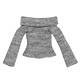 Pureneemo M Size PNM - Loose Collar Knit: Gray (Doll Clothing)