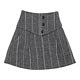 Pueneemo M Size PNM - 3 Buttoned Mini Skirt: Gray Stripe (Doll Clothing)