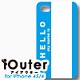 iOuter for iPhone 4S/4 HELLO MY NAME IS ラベル（青）