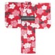 50cm Sized Doll Wear 50 Yukata Set -Goldfish and Ume- Red (Doll Clothing)