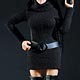 FLIRTY GIRL 1/6 Turtleneck Mini Dress Set - Black (Doll Clothing)