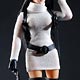 FLIRTY GIRL 1/6 Turtleneck Mini Dress Set - White (Doll Clothing)