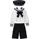 Pureneemo XS PNXS Gymnasium Sailor Uniform Set - Black & Off-White (Doll Clothing)
