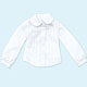 Pureneemo M Size PNM - Round Collared Pin Tuck Blouse/ White (Doll Clothing)