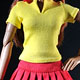 FLIRTY GIRL 1/6 Female Tennis Wear Set - Yellow & Red