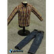 ZY-TOYS 1/6 Long-sleeved Shirt & Jeans/ Red & Yellow & White Plaid Pattern (Doll Clothing)