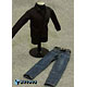 ZY-TOYS 1/6 Short Sleeved Shirt & Jeans - Black (Doll Clothing)