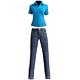 In House Produciton 1/6 Woman's Polo Shirt & Slim Cut Jeans Set (Blue) iH-023A1 (Doll Clothing)