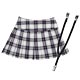 50cm Wear - 50 Pleated Skirt w/Suspender / Blue Checkered Pattern (Doll Clothing)