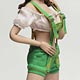 1/6 女性用 コスプレセット オクトーバーガール グリーンショーツ(ドール用衣装)