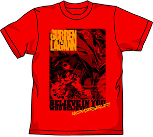 劇場版 天元突破グレンラガン 紅蓮編 シモン＆カミナTシャツ/レッド-L 