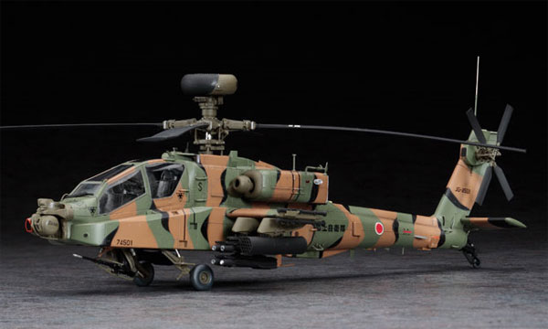 プラモデル完成機　1/48　AH-64Dアパッチ・ロングボウ 1/48 AH-64D アパッチロングボウ“陸上自衛隊” プラモデル（再販