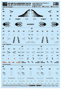 1/144スケールユニットデカール AV-8B ハリアーIIプラス No.5＆No.6[アルジャーノンプロダクト]《在庫切れ》