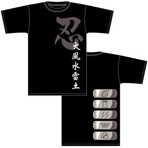 NARUTO -ナルト- 忍び五大国ハチガネTシャツ/ブラック-XL（再販）[コスパ]《在庫切れ》